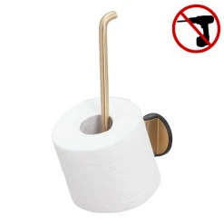 Tiger Tune Spare Toilet Roll Holder - Brushed Brass/Black