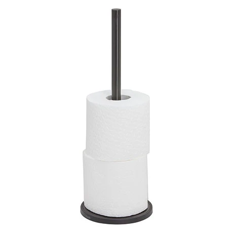 Tiger Tune Freestanding Spare Toilet Roll Holder - Brushed Black Metal/Black 3 Tiger Tune Freestanding Spare Toilet Roll Holder - Brushed Black Metal/Black