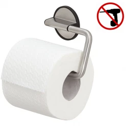 Tiger Tune Toilet Roll Holder - Brushed Stainless Steel/Black