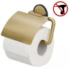 Tiger Tune Toilet Roll Holder with Cover - Brushed Brass/Black -FlushPro Shop 1326635646 P