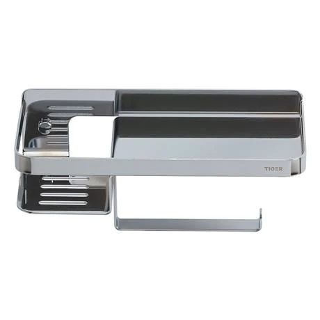 Tiger Caddy Toilet Roll Holder with Shelf - Chrome 7 Tiger Caddy Toilet Roll Holder with Shelf - Chrome - Image 5