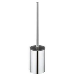 Keuco Plan Wall Mounted Toilet Brush & Holder - Chrome/Black