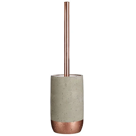 Neptune Toilet Brush Holder - Concrete & Copper 3 Neptune Toilet Brush Holder - Concrete & Copper