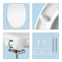 Bemis Venezia Soft Close Toilet Seat with Adjustable Chrome Hinges - 2082CLT000 -FlushPro Shop 2082CLT000 D2 460