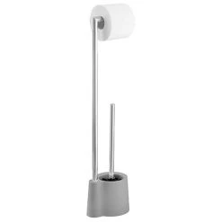 Wenko Avola Grey Extra Heavy Freestanding Toilet Brush & Roll Holder - 22990100