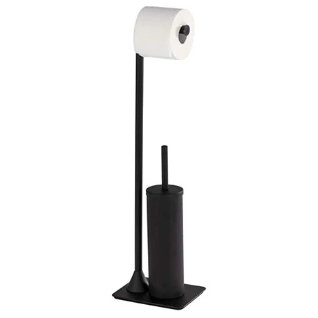 Wenko Hella Black Freestanding Toilet Brush & Roll Holder - 23710100 3 Wenko Hella Black Freestanding Toilet Brush & Roll Holder - 23710100