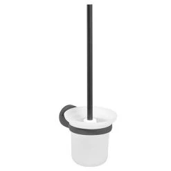 JTP Vos Brushed Black Toilet Brush & Holder