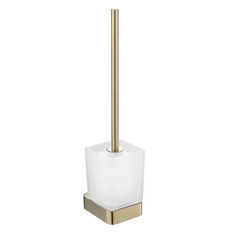 JTP Hix Brushed Brass Toilet Brush & Holder 3 JTP Hix Brushed Brass Toilet Brush & Holder
