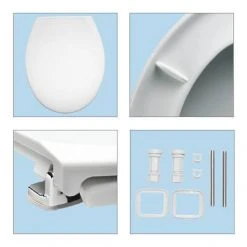 Bemis Oxford Toilet Seat with Adjustable Chrome Hinges - 3900CPT000 7 Bemis Oxford Toilet Seat with Adjustable Chrome Hinges - 3900CPT000 -FlushPro Shop 3900CPT000 D2 460