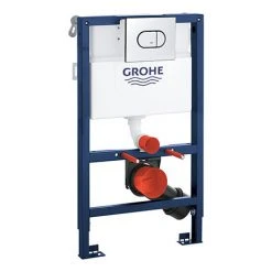 Grohe Solido 0.82m 3 in 1 Set Low Noise Support Frame for Wall Hung WC with Arena Flush Plate - 39843000