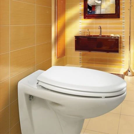 Bemis - Model 5000CP Toilet Seat with Chrome Hinges - White - 5000CP000 5 Bemis - Model 5000CP Toilet Seat with Chrome Hinges - White - 5000CP000 - Image 3