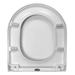 Euroshowers ONE Seat Short D-Shape Soft Close Toilet Seat - White - 88210 -FlushPro Shop 80210 n d3 375