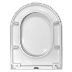 Euroshowers ONE Seat Long Elongated D-Shape Soft Close Toilet Seat - White - 88310 -FlushPro Shop 80410 n d1 375