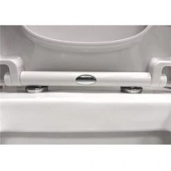 Euroshowers ONE Seat Long Elongated D-Shape Soft Close Toilet Seat - White - 88310 -FlushPro Shop 80410 n d5 375