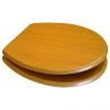 Euroshowers Beech MDF Toilet Seat with Chrome Bar Hinges - 82983 -FlushPro Shop 82983 p