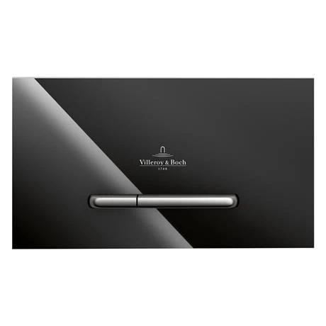 Villeroy and Boch ViConnect Glass Glossy Black Dual Flush Plate - 922160RB 4 Villeroy and Boch ViConnect Glass Glossy Black Dual Flush Plate - 922160RB - Image 2