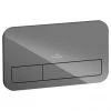 Villeroy and Boch ViConnect Glass Glossy Grey Dual Flush Plate - 922400RA 1 Villeroy and Boch ViConnect Glass Glossy Grey Dual Flush Plate - 922400RA -FlushPro Shop 922400RA P