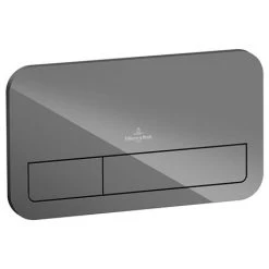 Villeroy and Boch ViConnect Glass Glossy Grey Dual Flush Plate - 922400RA