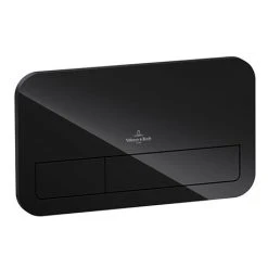 Villeroy and Boch ViConnect Glass Glossy Black Dual Flush Plate - 922400RB