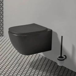 Ideal Standard Silk Black IOM Toilet Brush & Holder -FlushPro Shop A9119XG D2 460