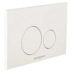 BagnoDesign Aquaeco Gloss White Dual Flush Plate with Round Buttons