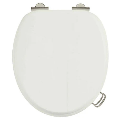Burlington Soft Close Toilet Seat with Chrome Hinges and Handles - Sand 3 Burlington Soft Close Toilet Seat with Chrome Hinges and Handles - Sand