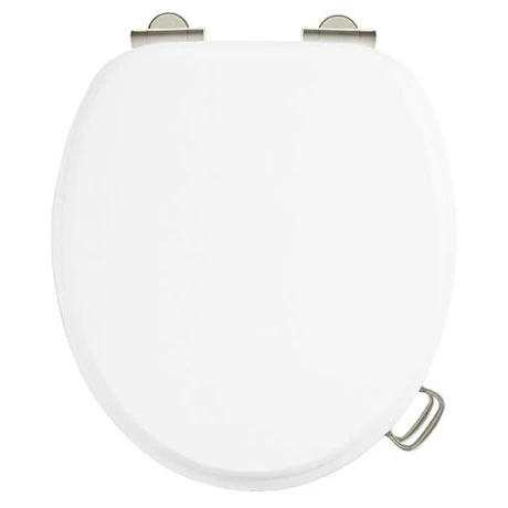 Burlington Soft Close Toilet Seat with Chrome Hinges and Handles - Matt White 3 Burlington Soft Close Toilet Seat with Chrome Hinges and Handles - Matt White