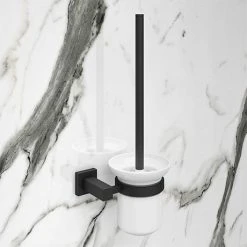 Arezzo Matt Black Toilet Brush & Holder