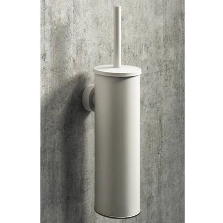 Arezzo Matt White Wall Mounted Toilet Brush + Holder 4 Arezzo Matt White Wall Mounted Toilet Brush + Holder - Image 2