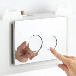 Arezzo Compact Concealed Cistern with Brushed Brass Flush Plate - Square Buttons -FlushPro Shop AZCCBRAS d3 460