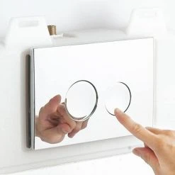 Arezzo Compact Concealed Cistern with Gold Flush Plate - Round Buttons -FlushPro Shop AZCCGLD n d3 460