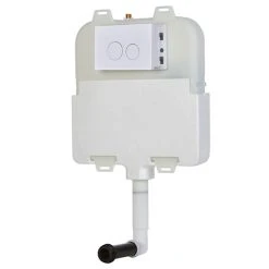 Arezzo Compact Concealed Cistern with White Flush Plate - Round Buttons
