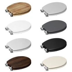 Carlton Soft Close Toilet Seat with Chrome Hinges - Various Colour Options -FlushPro Shop CARL SEAT VC d2 460