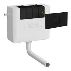 Cruze Dual Flush Concealed WC Cistern incl. Large Matt Black Push Button Plate