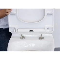 Euroshowers - ONE Seat Universal Soft Close Toilet Seat - White - 83311 -FlushPro Shop Euroshowers Opal ONE Seat Universal Soft Close Toilet Seat White 83311 d2 375