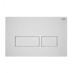 RAK Ecofix Matt White Dual Flush Plate with Rectangular Buttons