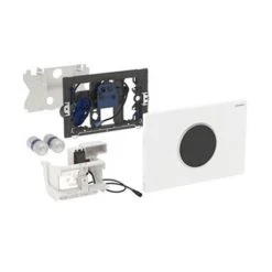 Geberit Sigma10 Brushed + Polished Steel Touchless Automatic Flush for UP320 Cistern -FlushPro Shop Geberit Flush D1NNNNNNNNN 375