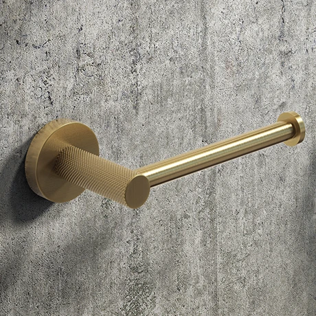Arezzo Industrial Style Brushed Brass Toilet Roll Holder 3 Arezzo Industrial Style Brushed Brass Toilet Roll Holder