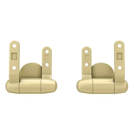 Toreno High Gloss White MDF Bottom Fixing Toilet Seat Brushed Brass Hinges 6 Toreno High Gloss White MDF Bottom Fixing Toilet Seat Brushed Brass Hinges - Image 4