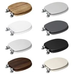 Oxford Soft Close Toilet Seat with Chrome Hinges - Various Colour Options -FlushPro Shop OXF SEAT VC d2 460