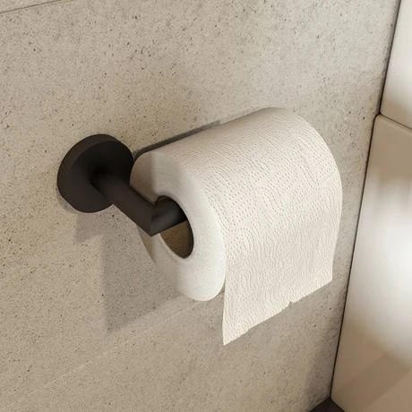 Croydex Black Epsom Flexi-Fix Toilet Roll Holder - QM481121 4 Croydex Black Epsom Flexi-Fix Toilet Roll Holder - QM481121 - Image 2
