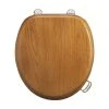 Burlington Bar Hinged Golden Oak Toilet Seat with Lift Handles -FlushPro Shop S11 A51CHR P