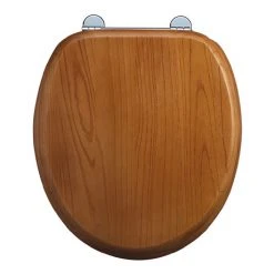 Burlington Bar Hinged Golden Oak Toilet Seat - S11