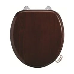 Burlington Bar Hinged Mahogany Toilet Seat with Lift Handles
