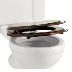 Burlington Soft Close Mahogany Toilet Seat with Lift Handles