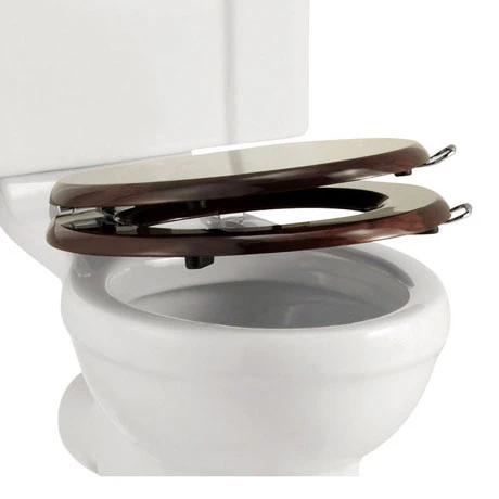 Burlington Soft Close Mahogany Toilet Seat with Lift Handles 3 Burlington Soft Close Mahogany Toilet Seat with Lift Handles