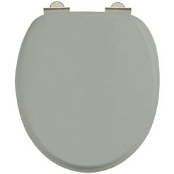 Burlington Soft Close Toilet Seat with Chrome Hinges - Dark Olive
