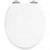Burlington Soft Close Toilet Seat with Chrome Hinges - Matt White
