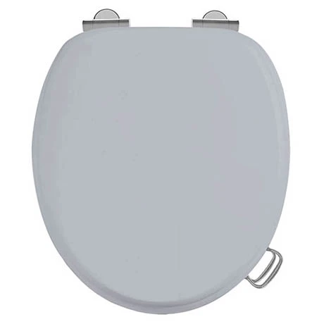 Burlington Soft Close Toilet Seat with Chrome Hinges and Handles - Classic Grey 3 Burlington Soft Close Toilet Seat with Chrome Hinges and Handles - Classic Grey