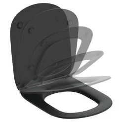 Ideal Standard Tesi Silk Black Soft Close Thin Toilet Seat & Cover